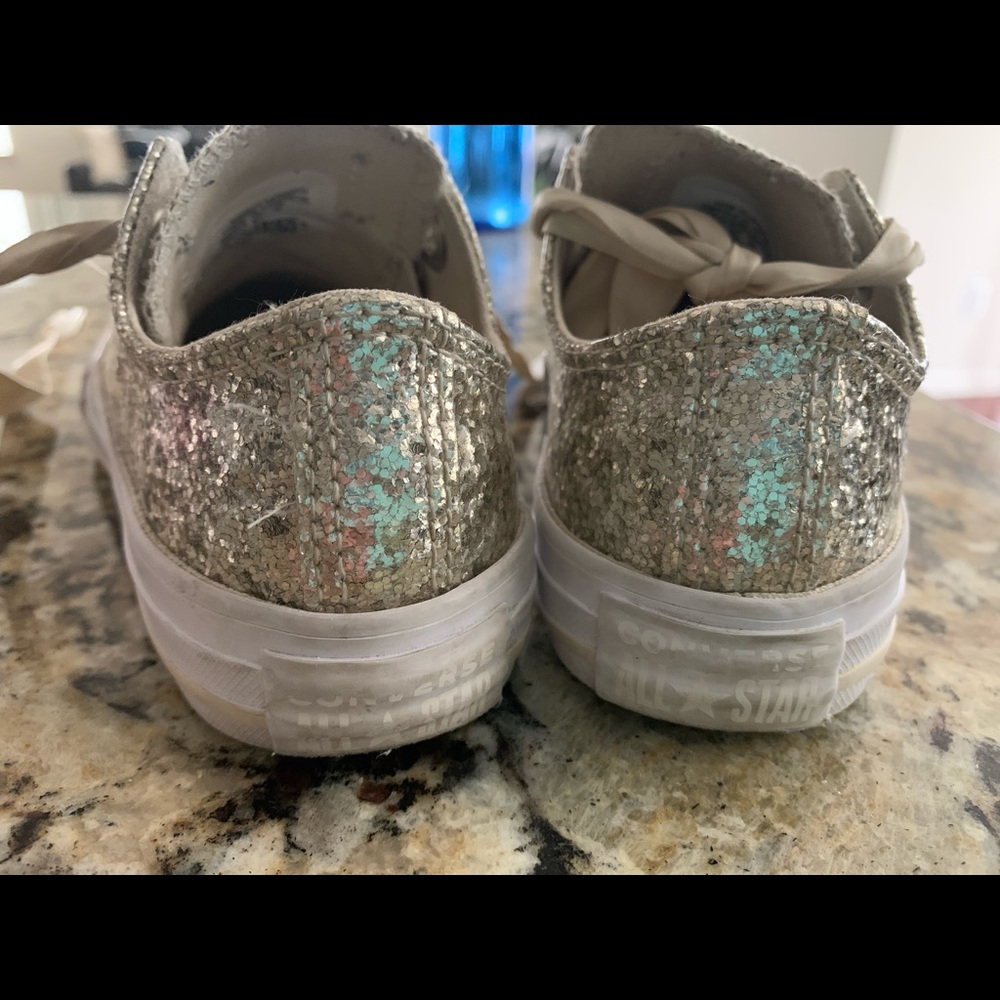 Gold glittery sneakers